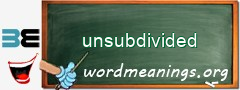 WordMeaning blackboard for unsubdivided